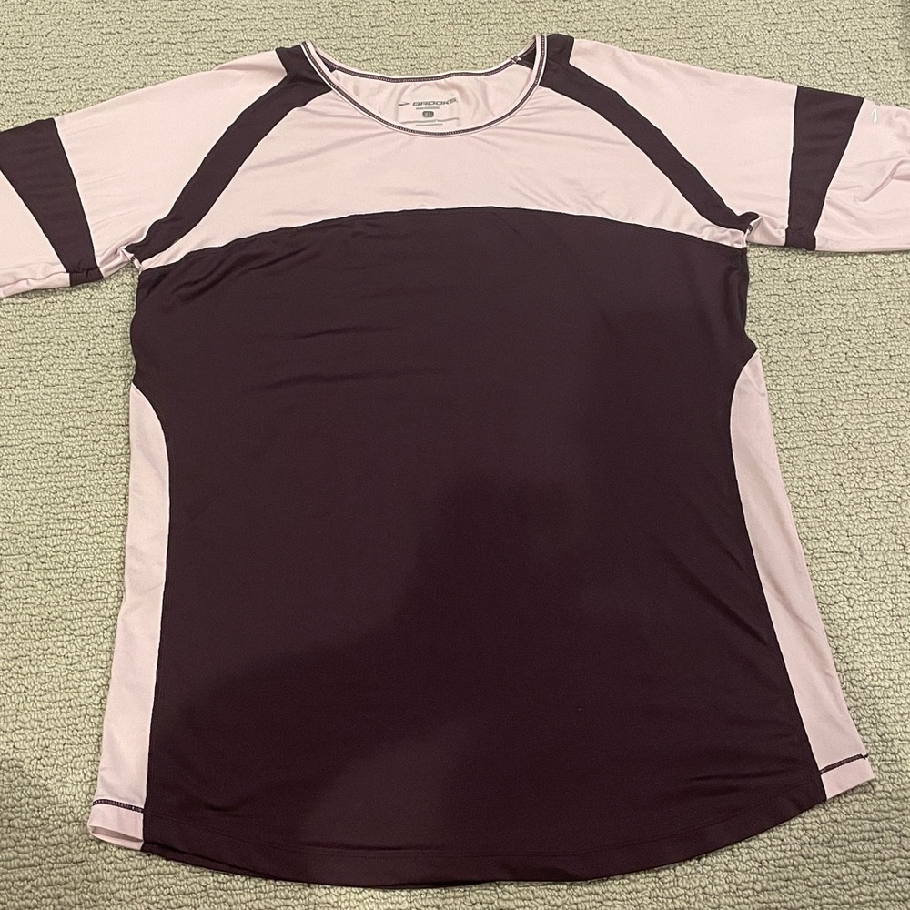 Brooks Women's Pink & Purple Athletic Long Sleeve Top